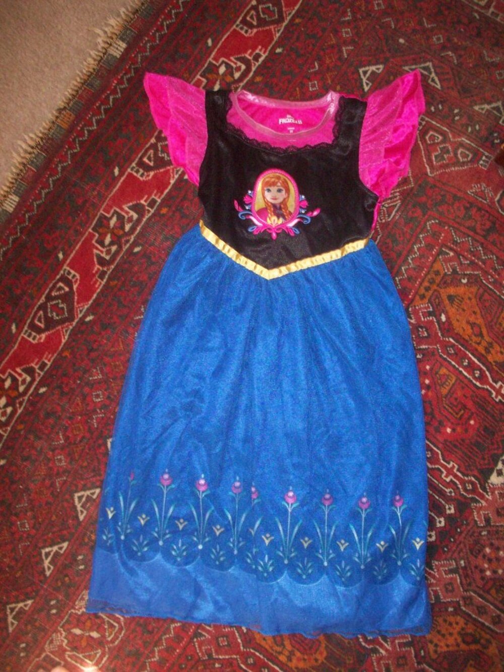 Disney Frozen Anna Nightgown Gown Pajamas Costume Princess Blue tulle Size 3T